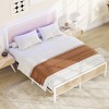 Rattan Boho Platform Bed Frame with Light Headboard with Sturdy Steel Slat Support, Heavy-Duty Steel, No Box Spring Needed - 4 of 4