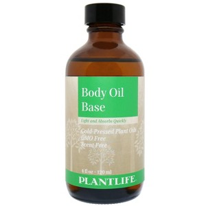 Plantlife Body Oil Base – Cold-Pressed Carrier Oil Blend, Non-GMO & Gluten-Free, Ideal for Skin, Hair & Personal Care (4 oz) - 1 of 2