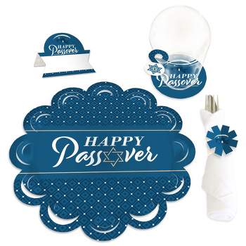 Big Dot of Happiness Happy Passover - Pesach Jewish Holiday Party Paper Charger and Table Decorations - Chargerific Kit - Place Setting for 8