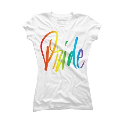 Adult Design By Humans Rainbow Cursive Letters Pride By machmigo T-Shirt