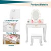 Little Girls Makeup Vanity with Stool, Lighted Mirror Vanity for Kid - 2 of 4