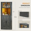 Fredees 67" Tall Farmhouse Storage Cabinet with Auto Sensor LED, USB-C Ports, 2 Cabinets & Removable Shelf for Kitchen & Dining Room - 2 of 4