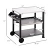 QingMoon Movable Dining Cart, 3-Shelf Outdoor Grill Cart with Stainless Steel Top and Side Handle, Kitchen Food Prep Worktable on Wheels - 4 of 4