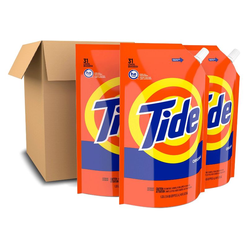 Tide Original Liquid Laundry Detergent Smart Pouch HE Turbo Clean - 135 fl oz/3pk, 3 of 10