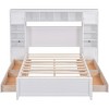 Full Size Platform Bed with 4 Storage Drawers and Bookcase Headboard, with Cabinet and Shelf, Full Storage Bed Frame, No Box Spring Needed for Bedroom - 3 of 4