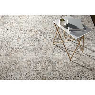 Geelbroek Ivory and Tan Hand-knotted Synthetic Area Rug