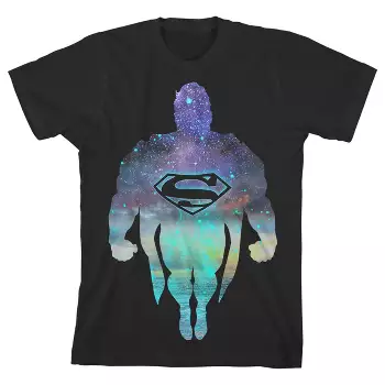 håndvask Terminologi Udvalg Superman Cosmic Silhouette Black T-shirt Toddler Boy To Youth Boy : Target