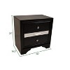 NicBex Wood Nightstand,Bedside Tables with 2 Drawers and 1 Small Drawer for Bedroom,Living Room - 3 of 4