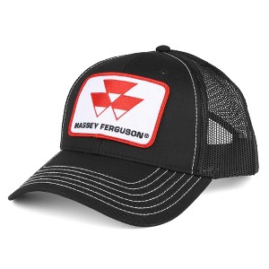 Massey Ferguson Logo Black Mesh Back Hat White Stitching MF66 - 1 of 3