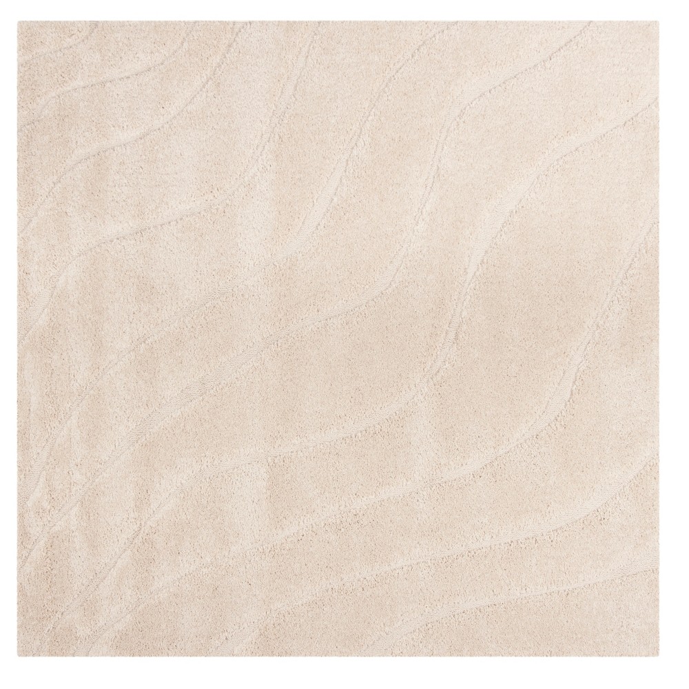 7'x7' Square Wave Loomed Area Rug Cream - Safavieh