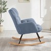 Rbied Metal Frame Rocking Chair Glider Chair Accent Chair for Living Room, Tufted Upholstered Teddy Fabric - 4 of 4