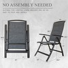 Rbied 2-Piece Metal Outdoor Foldable Recliner with Textilene Fabric Seat, Aluminium Adjustable Backrest Patio Chairs Office Chair - 4 of 4