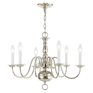 Livex Lighting Williamsburgh 6 - Light Chandelier in  Polished Nickel - 1 of 2