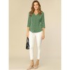INSPIRE CHIC Women's Polka Dots 3/4 Sleeve Casual Button Front Shirt - 2 of 4
