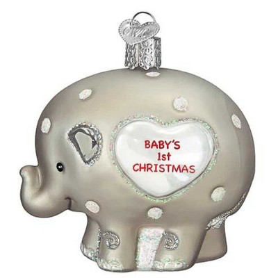 Old World Christmas 3.25 In Baby's 1St Elephant Strong Family Ties Tree Ornaments