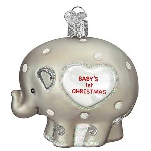 Old World Christmas 3.25 In Baby's 1St Elephant Strong Family Ties Tree Ornaments - 1 of 3