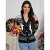 Coolmee Ugly Christmas Cardigan Sweaters for Women V Neck Button Down Sweaters Open Front Knit Cardigan Funny Sweater - 3 of 4