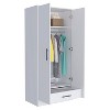 ORRD Double Door Armoire with Hidden Drawer & Hanging Rod, 71" Tall Storage Cabinet for Bedroom, Freestanding Closet Organizer - 4 of 4