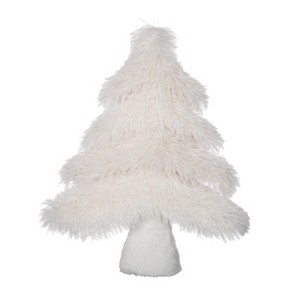 Transpac Plush Fluffy White Christmas Tree Decorative Object Foam Tabletop Sculpture for Holiday Cheer and Gift Giving - 1 of 1
