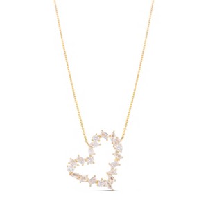 SHYMI Multi-Shape Heart Necklace — .925 Sterling Silver, 14k Gold-Plated - Rhodium Plated, Cubic Zirconia, Adjustable Chain - 1 of 1