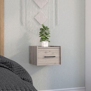 NicBex Nightstand with Drawers or Cabinets,1pc Side Table with Wood Frame,Bedside Table for Bedroom,Living Room,Gray/Brown - 1 of 4