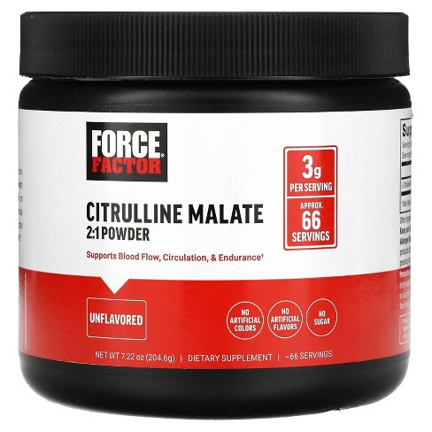 Force Factor Citrulline Malate 2:1 Powder, Unflavored, 7.22 Oz (204.6 G) :  Target