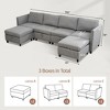 JOYRACER 100" 6 Seat Convertible U Shaped Sectional Sofa Bed with Storage Ottomans, Couch with Reversible Chaise, Sleeper Sofa for Living Room - 2 of 4