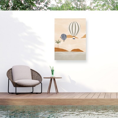 Trademark Fine Art - Ivy Green Illustrations Airballoons In Dessert Matted Framed Art