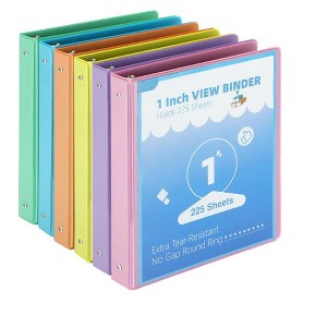 Itopfox 6 Pack Three Ring Binder with Clear View Pockets, PVC-Free, Durable for School & Office, Letter Size Papers, Round Ring, Customizable Cover - 1 of 4