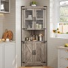67" Tall Corner Cabinet with Storage, Corner Hutch with Glass Door and Adjustable Shelves - 4 of 4