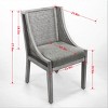 Farmhouse Dining Chair with Rattan High Back and Linen Upholstered Seat for Kitchen Dining Room Living Room-Baofuwish - 4 of 4