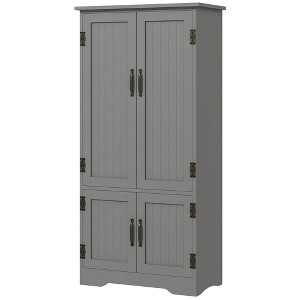 Aghana Digitals 48.5" Gray Floor Storage Cabinet with Adjustable Shelves, 4 Doors & Anti-Tilt - 1 of 4