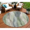 Fern Green And Gray Abstract Washable Indoor Outdoor Area Rug - 2 of 4
