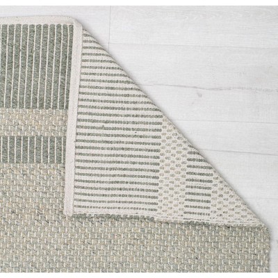 Gray and Olive Handwoven Wool 8' x 10' Area Rug