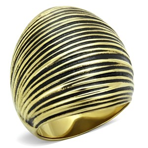 Slickblue Women's IP Gold Stainless Steel Ring with Jet Epoxy Inlay, Sleek No-Stone Design, 11.8g, size 5–10 - 1 of 4