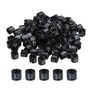 Unique Bargains Round Plastic Reusable Garment Hanger Marker Number Tag Black 100 Pcs - 1 of 3
