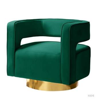 Velvet Edise Swivel Barrel Chair | Karat Home