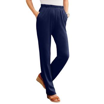 Jessica London Women's Plus Size Chambray Wide Leg Pant - 20 W, Blue :  Target