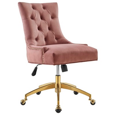 Modway EEI-4571-GLD-DUS Regent Tufted Performance Velvet Office Chair, Gold Dusty Rose