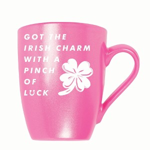 Elanze Designs Irish Charm With Pinch Of Luck 10 ounce New Bone China Coffee Tea Cup Mug, Princess Pink - 1 of 4