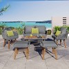 Kiki 6-Piece Woven Rope Patio Conversation Set with Acacia Wood Cool Bar Table, Outdoor Furniture with 2 Stools - Maison Boucle - 2 of 4
