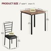 Dining Table for 2,Small Table and Chairs Set of 2,Dinette Set for 2,Square Dinner Table Set,3 Piece Kitchen & Dining Room Sets(Table with 2 Chairs) - 2 of 4