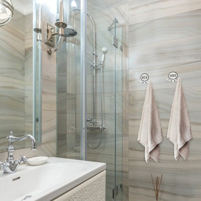 White Cast Iron His and Hers Wall Hooks Set