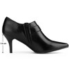BLISSFUL STEP Women's Flower Pointy Toe Side Zip Stiletto Heels Ankle Booties - 2 of 4