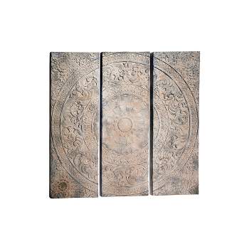 Wood Floral Handmade Intricately Carved Wall Decor With Mandala Design ...