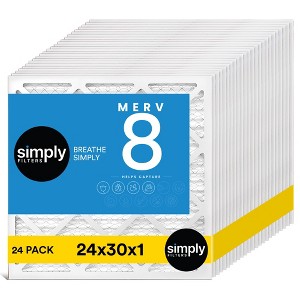Simply Air Filters, MERV 8, 24 Pack, Furnace Air Filter for HVAC - 1 of 4