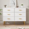 6-Drawer Modern Wooden Dresser-Home Storage Furniture Chest with Gold-Tone Handles,Multi-Scene Organizer for Bedroom Entryway (Easy Assembly) - 3 of 4