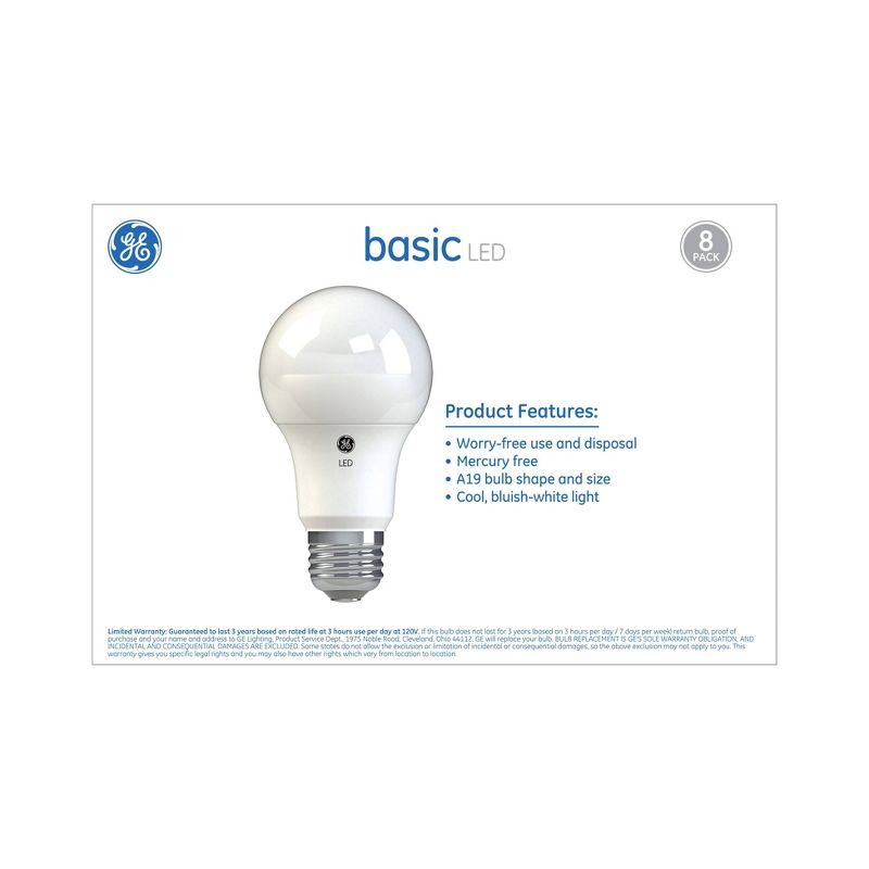 GE 8pk 5.2W 40W Equivalent Basic LED Light Bulbs Daylight, 4 of 6