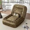 Velvet Upholstered Adjustable Human Dog Bed Floor Chair with Massage Pillow, 2 Soft Pillows and 350 lbs Weight Capacity - 2 of 4