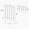 LNC Lucivagus Modern Luxury Unique Crystal Integrated LED Chandelier/Island Pendant Lights,Gold,1/5Light,4in/14.5in/35..8in - 3 of 4